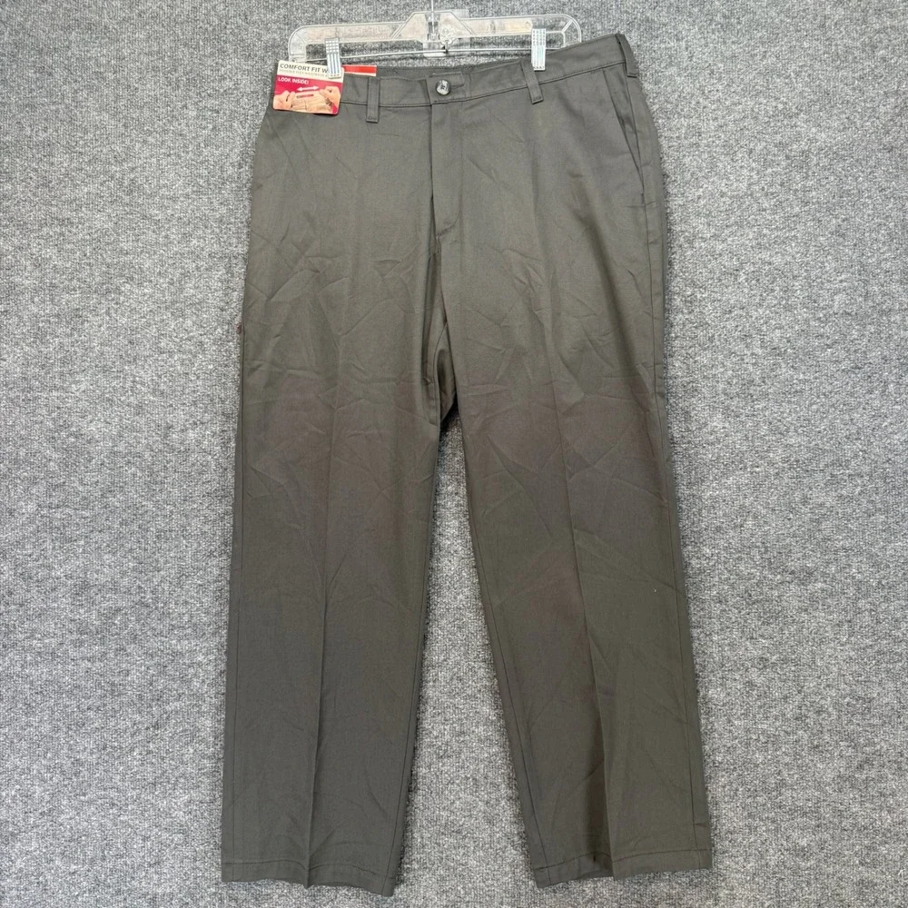Lee Relaxed Fit Pants Mens 34x29 Gray Custom Fit‎ Wrinkle Resistant Chino NEW